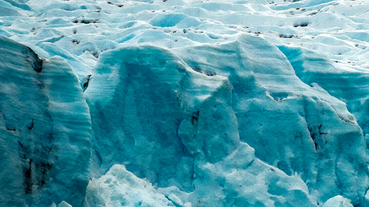 An ice sheet stretching into the distance.