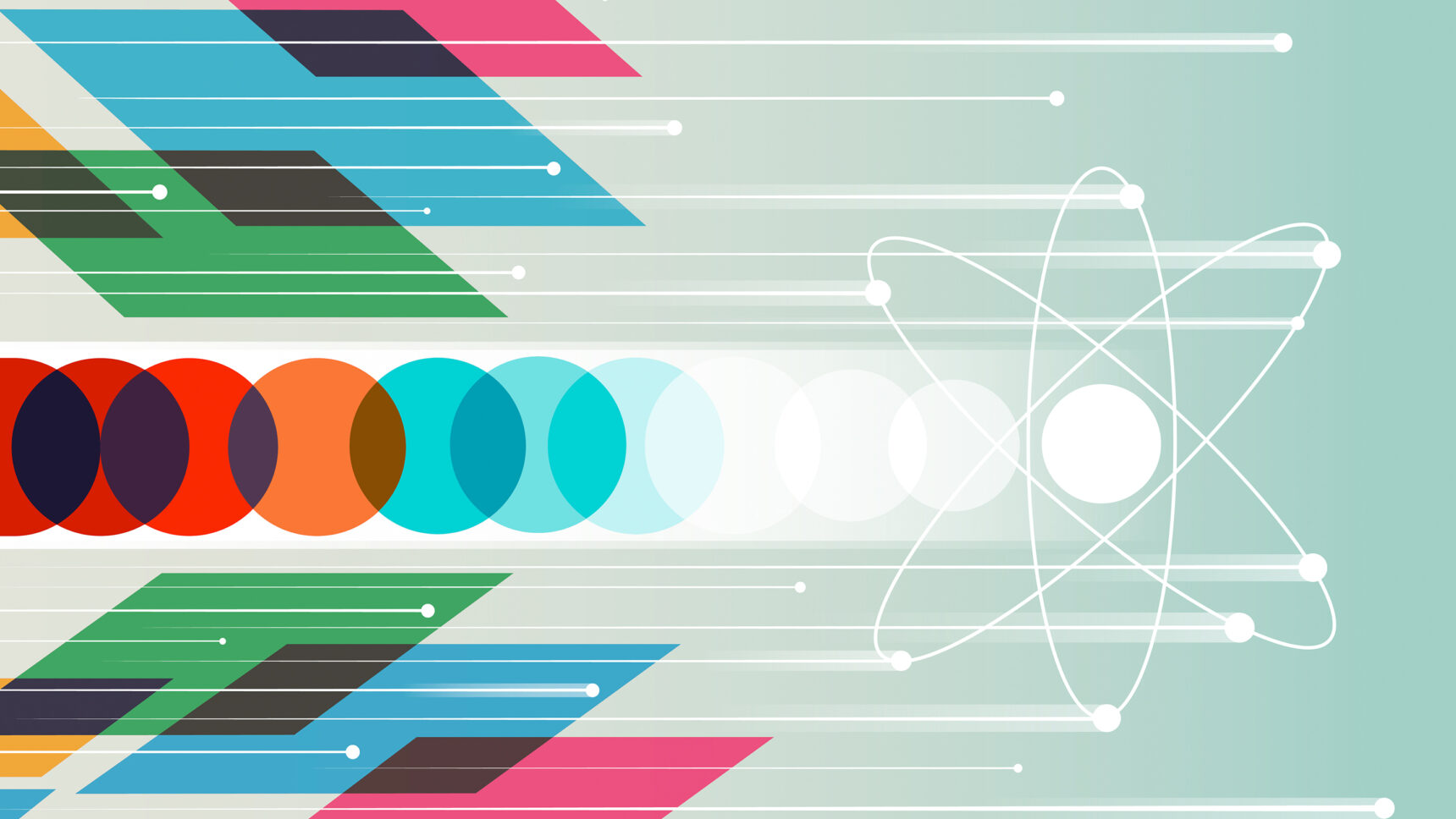 Shapes forming an atom