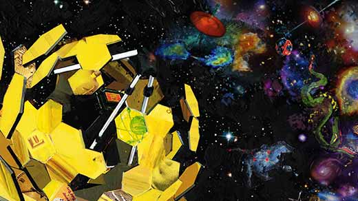 Collage illustration of the JWST