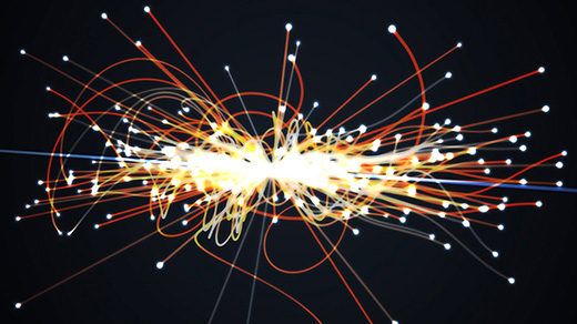 An animation of a particle collision